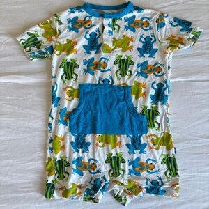 Kickee Pants Amazon Frog Short Sleeve Shortie Romper • Size 6-12m